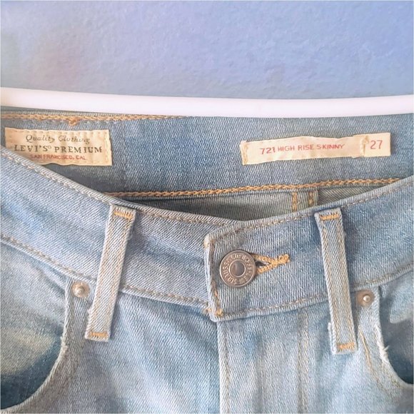 Levi's 721 skinny High-Rise Skinny ankle Jeans in patchwork - NWOT - Picture 7 of 8